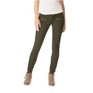 Arizona Jeans Co Olive Skinny Jeans Zipper Raw Hem Stretch Girls 10